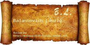 Balassovich László névjegykártya