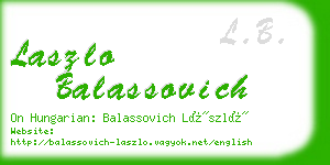 laszlo balassovich business card